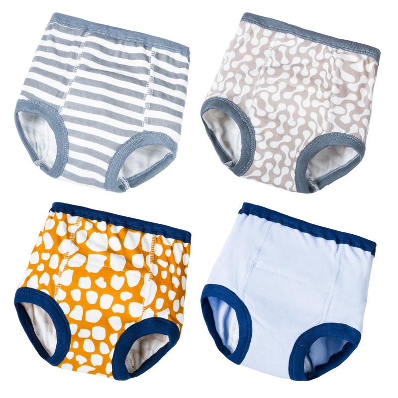 Joyo roy 4Pcs Potty Training Underwear for Boys and Girls 100% Cotton Soft Super Absorption Thick Padded Toilet Training Pants 2T Waterproof Toddler Girls Underwear Pee Pants with Potty Sticker Chart - Image 1